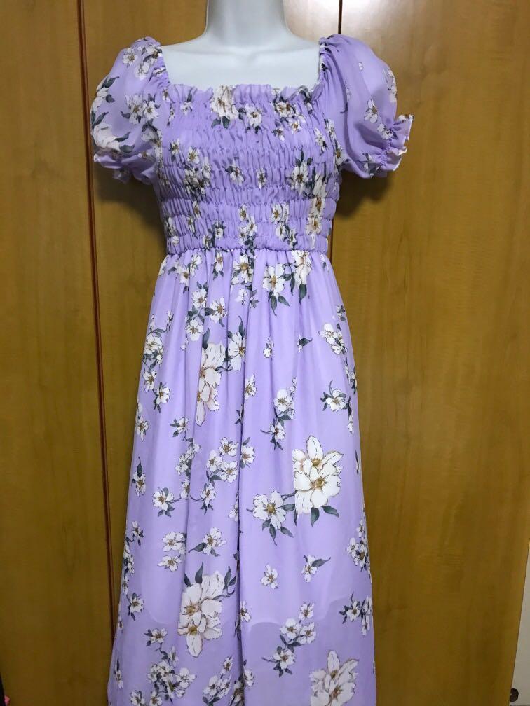 purple floral maxi