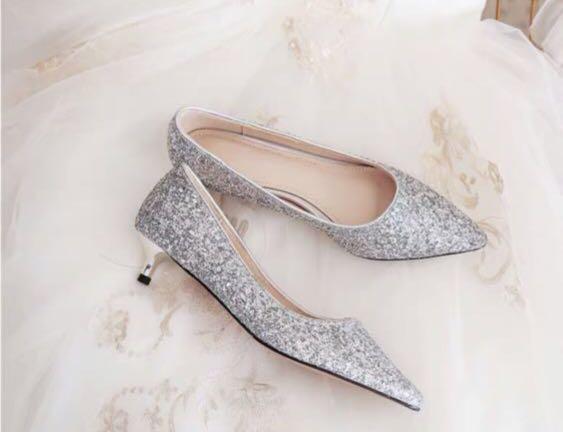 silver glitter shoes heels