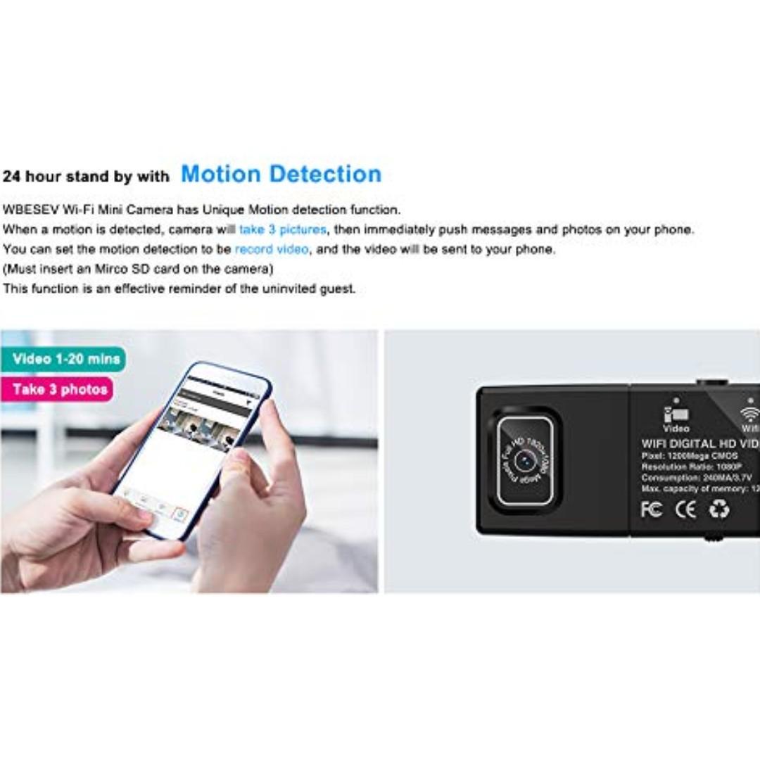 Wbesev wifi 1080p hidden spy camera top with motion detection