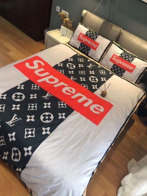LV x Supreme Red Bedding Set