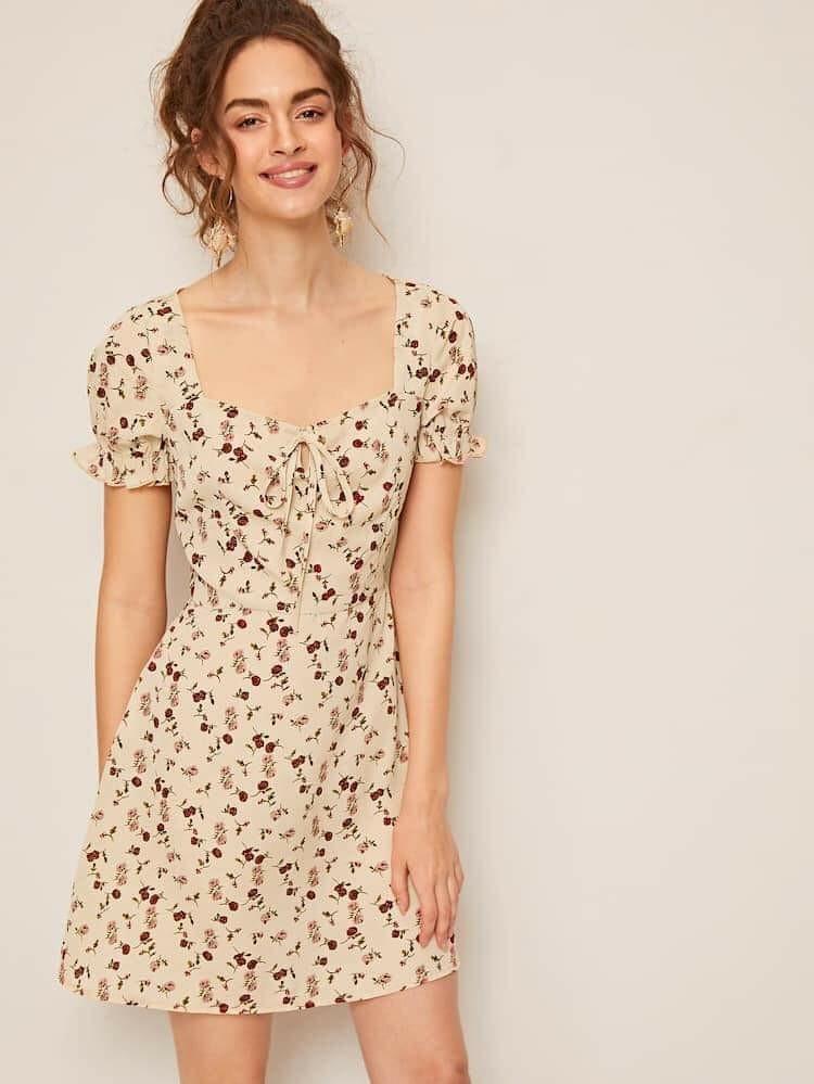 tie neck ruffle cuff floral dress (Category: Dresses) located in Manila. Submitted by stephaniescollection (Listing ID 248446903, Image 1). Description: 🌼🌼WS/Resell Price 320 💫tie neck ruffle cuff floral dress 💫Free Size fits S up to M 💫1 color 💫Chiffion fabric #bandnew #goodquality #koreanfashion #korean #sale #sulit #freeshipping #wholesale #fashion #casual #cheap #dress #koreandress #freesize #affordablefashion #affordable #plussize #big