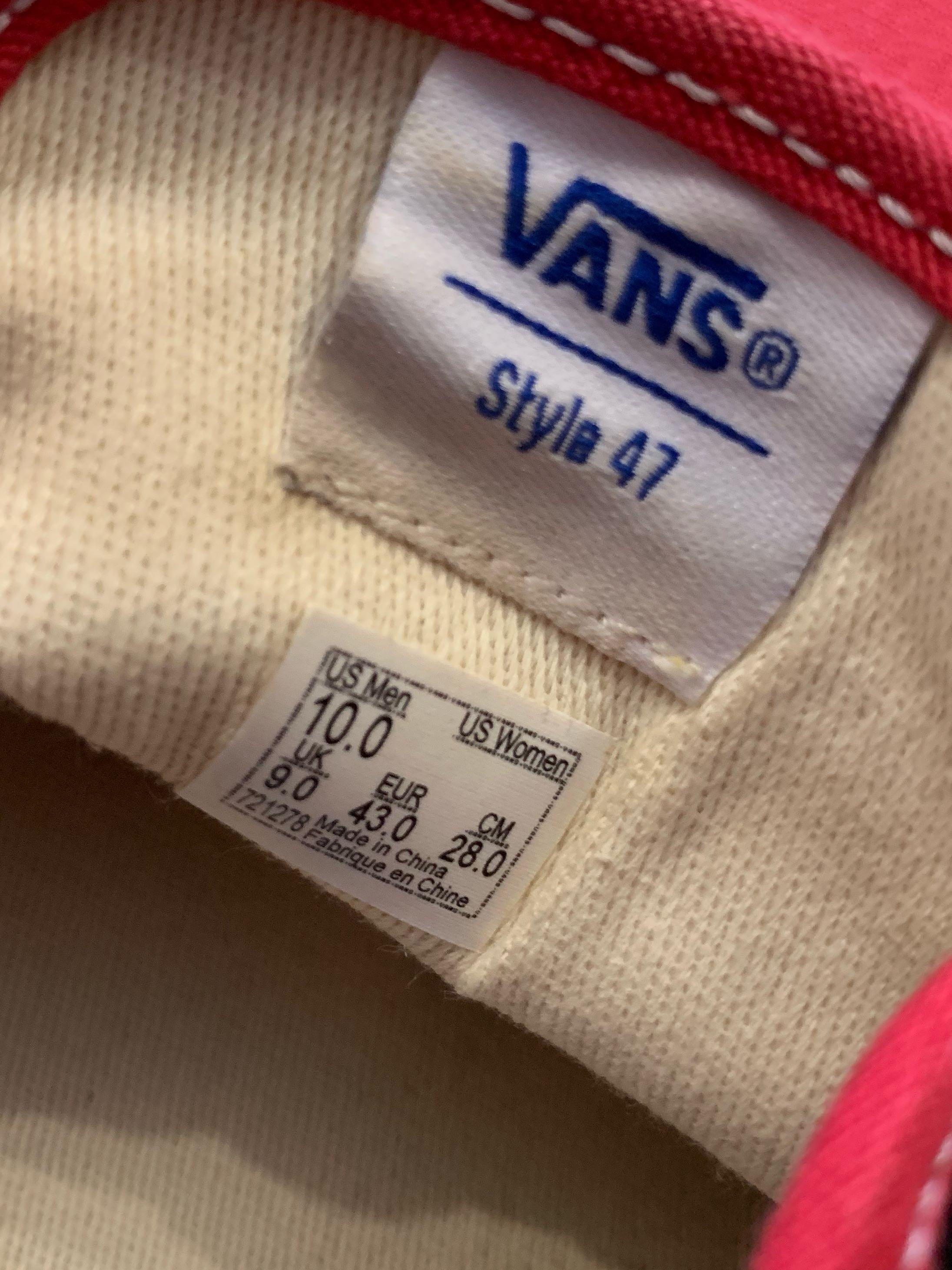 Red vans size 13 on sale