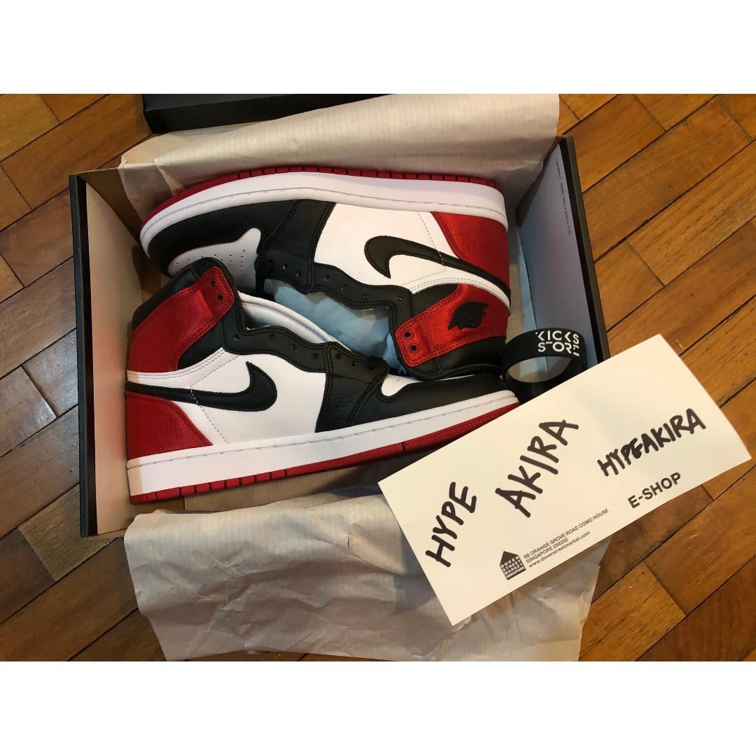Air jordan 1 high og satin black toe on sale