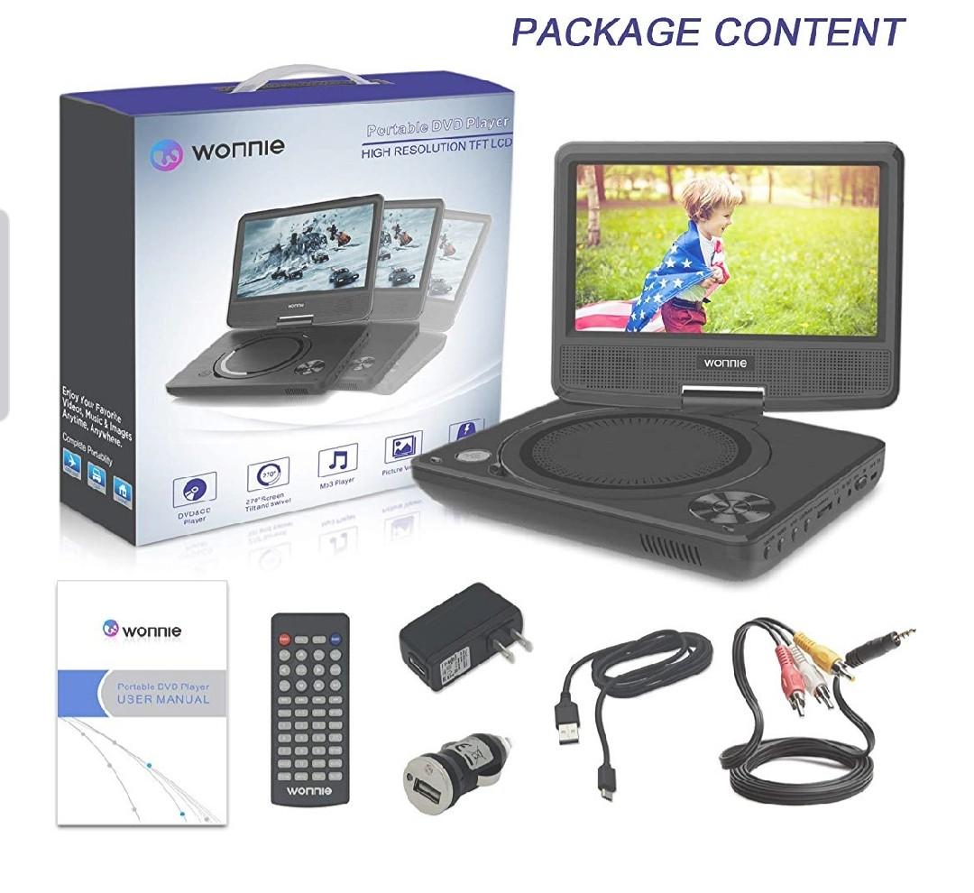 Wonnie portable DVD player 9.5inch high resolution TFT LCD, Audio, Portable  Music Players on Carousell