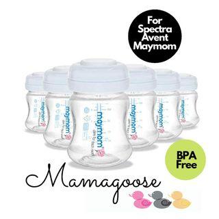 Maymom Wide Mouth Milk Storage Bottle 140ml for Spectra, Philips Avent breast pump