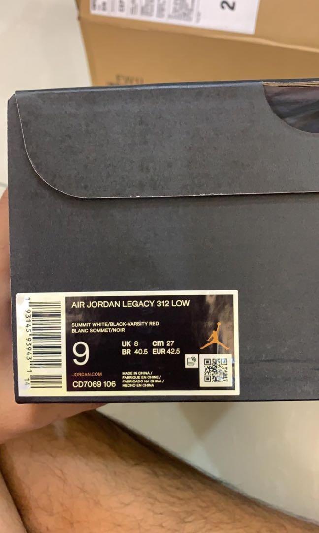 Air Jordan Legacy 312 Low Chicago Men S Fashion Footwear Sneakers On Carousell