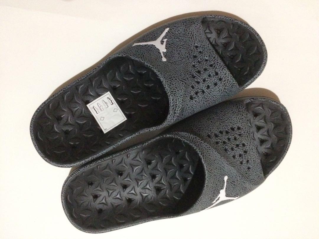 grey jordan sandals
