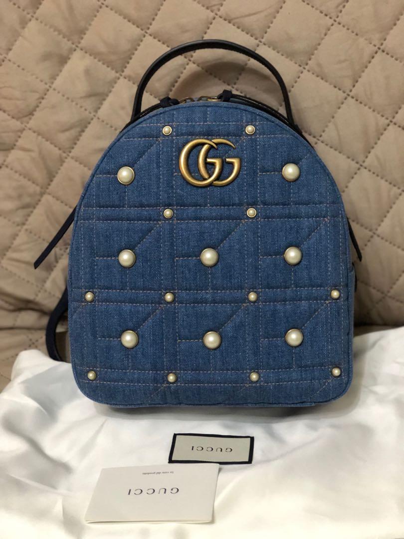 gucci denim backpack