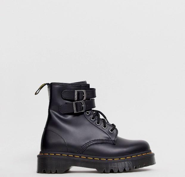 dr martens chunky buckle boots