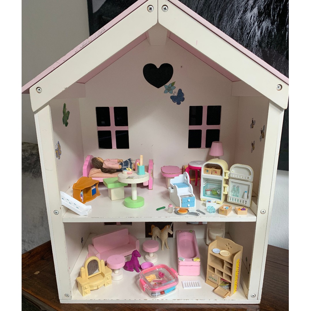 ELC Rosebud Cottage Dollhouse with furniture and toys Hobbies
