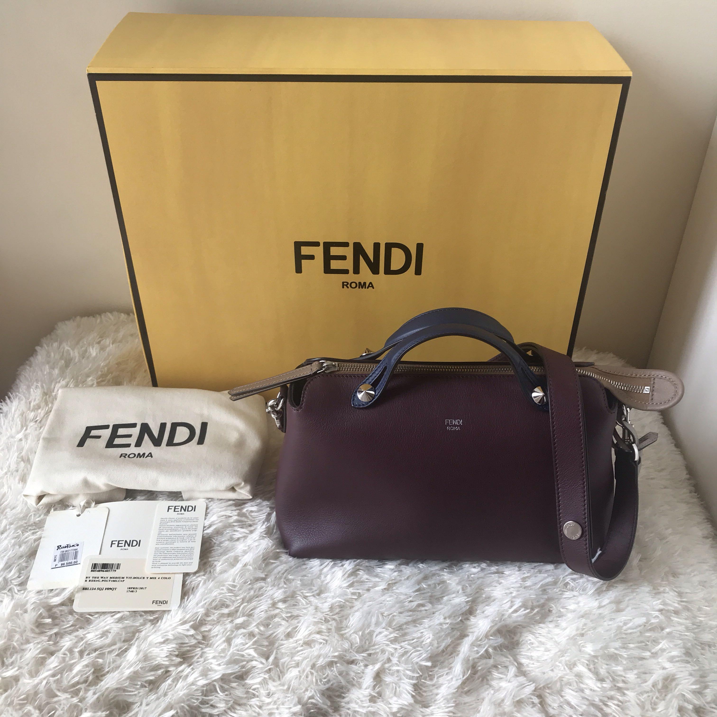Fendi By The Way Bag Small 4 Colors Bordeaux Navy Tan Beige Silver Hardware Adjustable Handbag Shoulder Sling Crossbody Medium Bag Purse FENDI