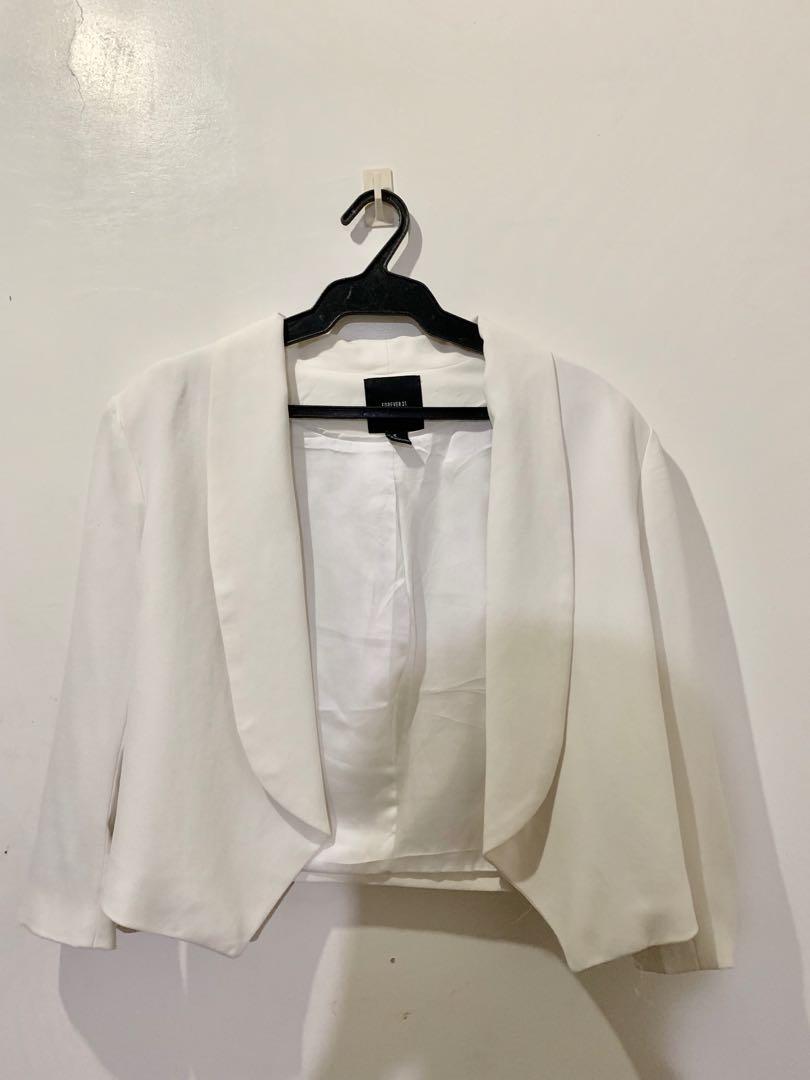 forever 21 white blazer