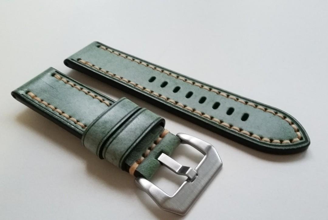 Panerai GREEN Alligator Strap Regular Length 22mm Lug for Tang Buckle