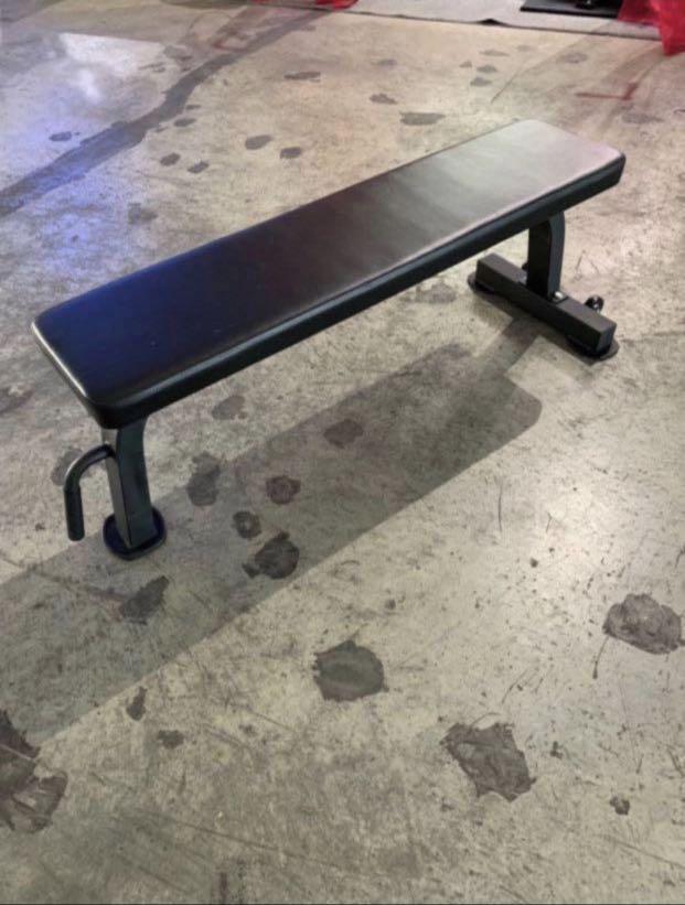 Heavy Duty Flat Bench W Wheels Sports Weights Gym Equipment