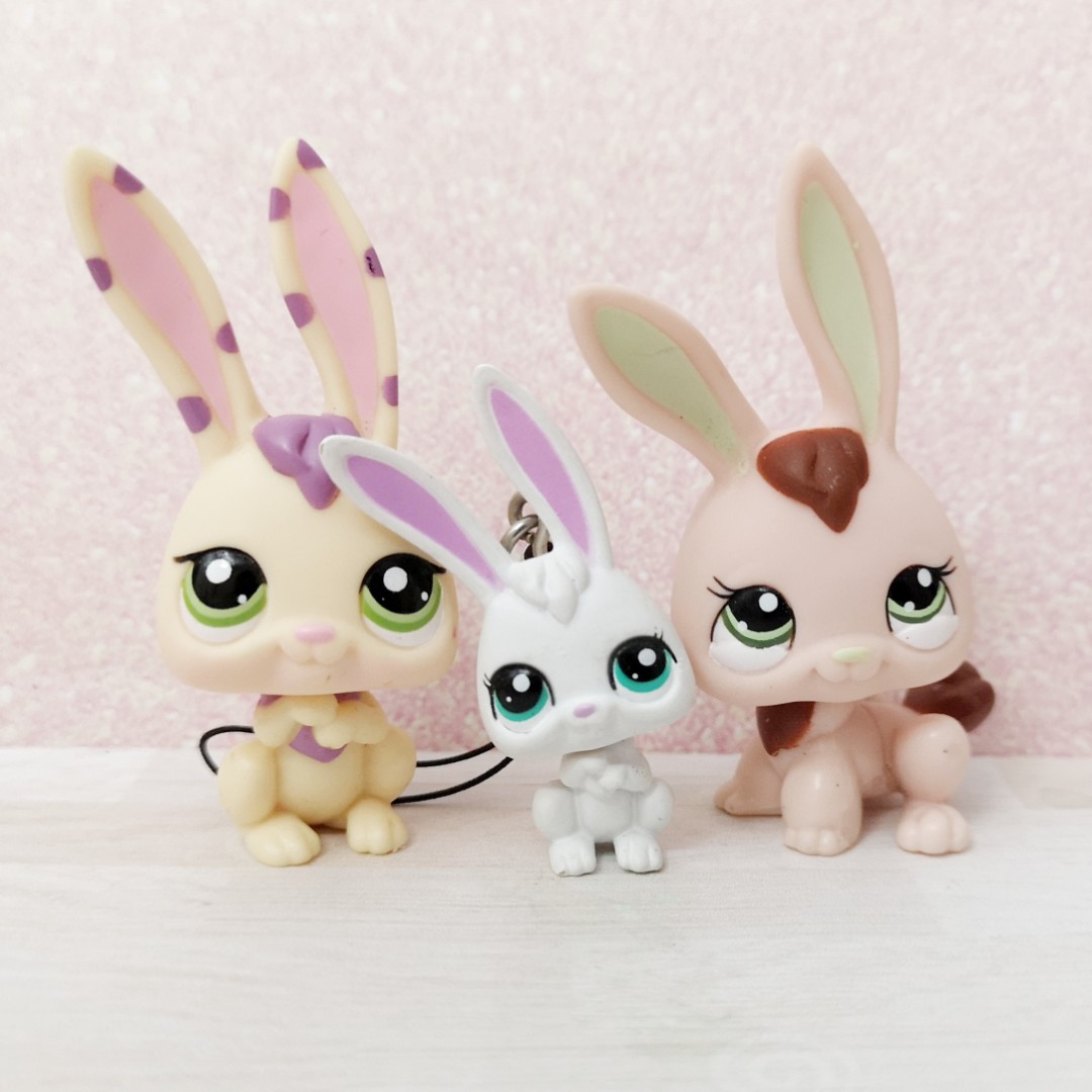 Littlest Pet Shop lps spotted/keychain rabbit set, Hobbies & Toys, Toys ...