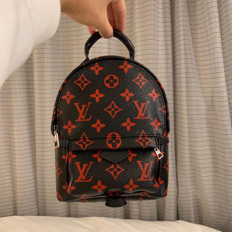 Louis Vuitton Palm Springs Monogram Infrarouge Mini Black Red