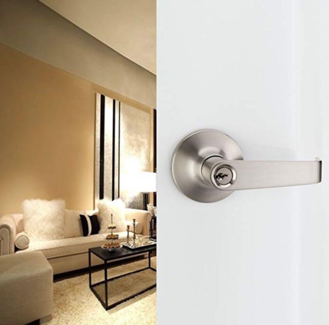 (M336) HAIFUAN Lever Door Handle Lock, For Use of Entry, Passage, and Bathroom (with key