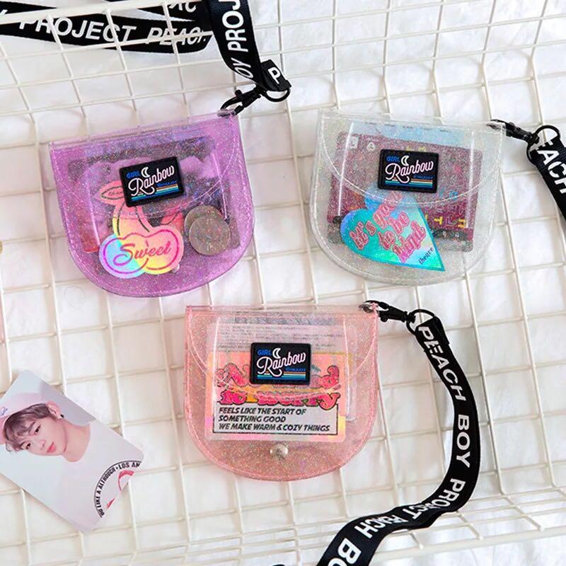 INSTOCK Milkjoy transparent glitter purse