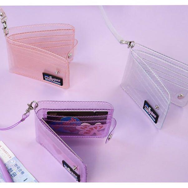 INSTOCK Milkjoy transparent glitter wallet Women s Fashion Bags