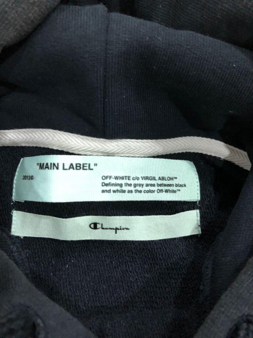 OFF WHITE X CHAMPION HOODIE Luxury Apparel on Carousell