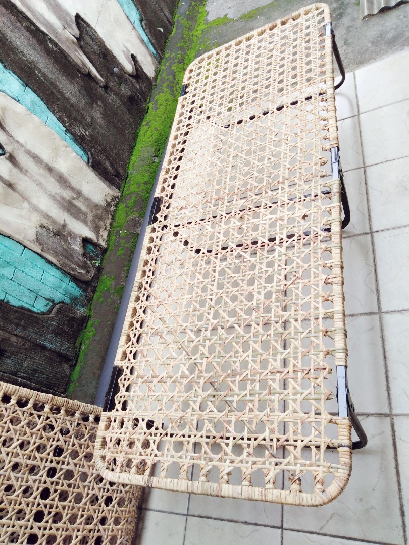 Rattan Folding Bed, Furniture & Home Living, Outdoor Furniture on Carousell