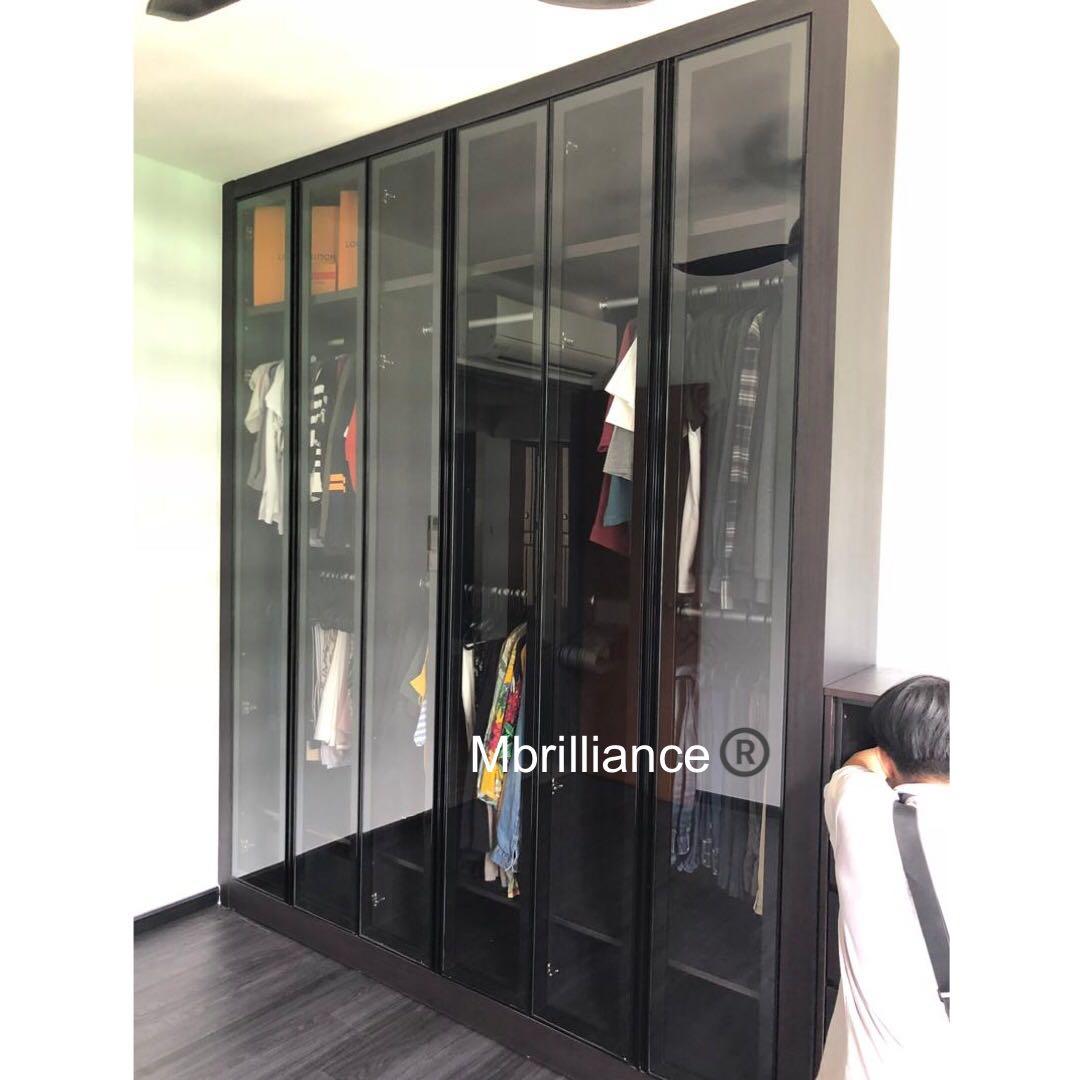 See Tru Glass Modern Look Built In Wardrobe Furniture Shelves