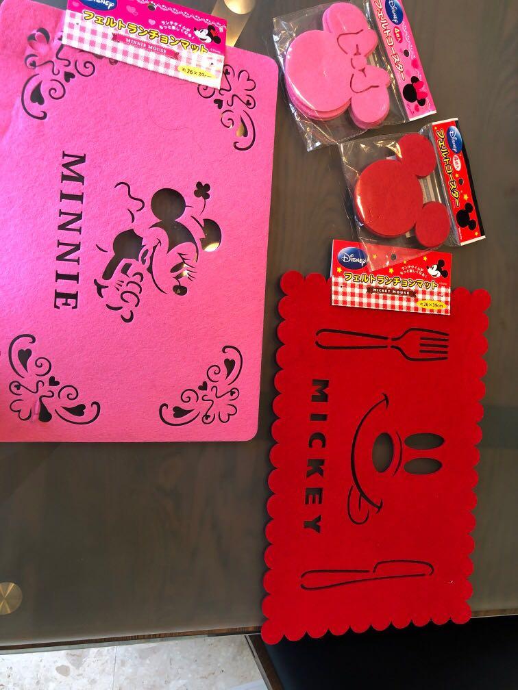 Table mat and coasters Mickey Mouse and Minnie Mouse, Hobbies & Toys