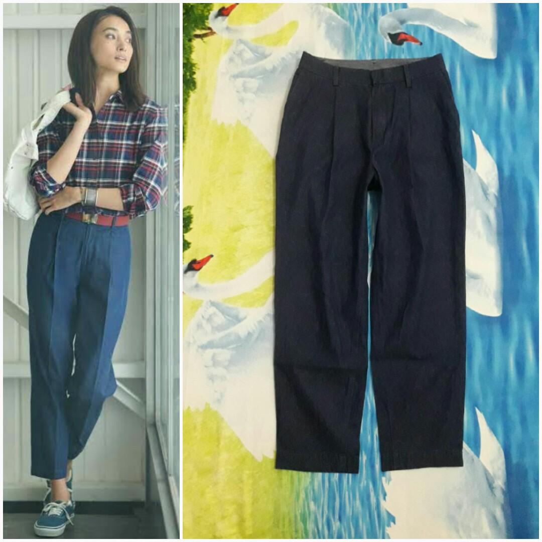 UNIQLO Denim Tapered Ankle Length Pants 