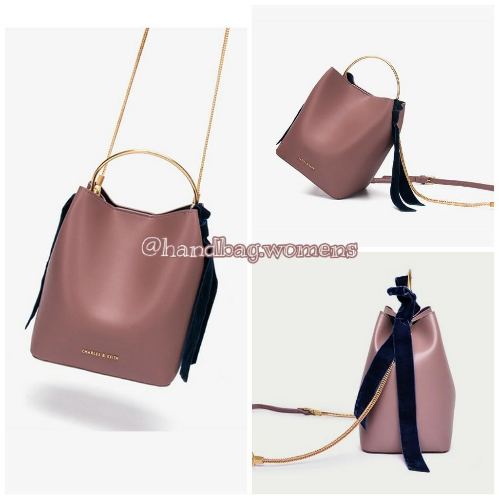 Velvet Bow Detail Handbag Charles And Keith 2024 favors