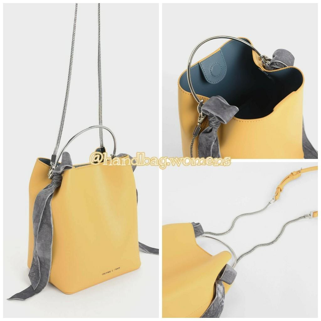 VELVET BOW DETAIL BUCKET BAG CHARLES KEITH PRE ORDER Women s