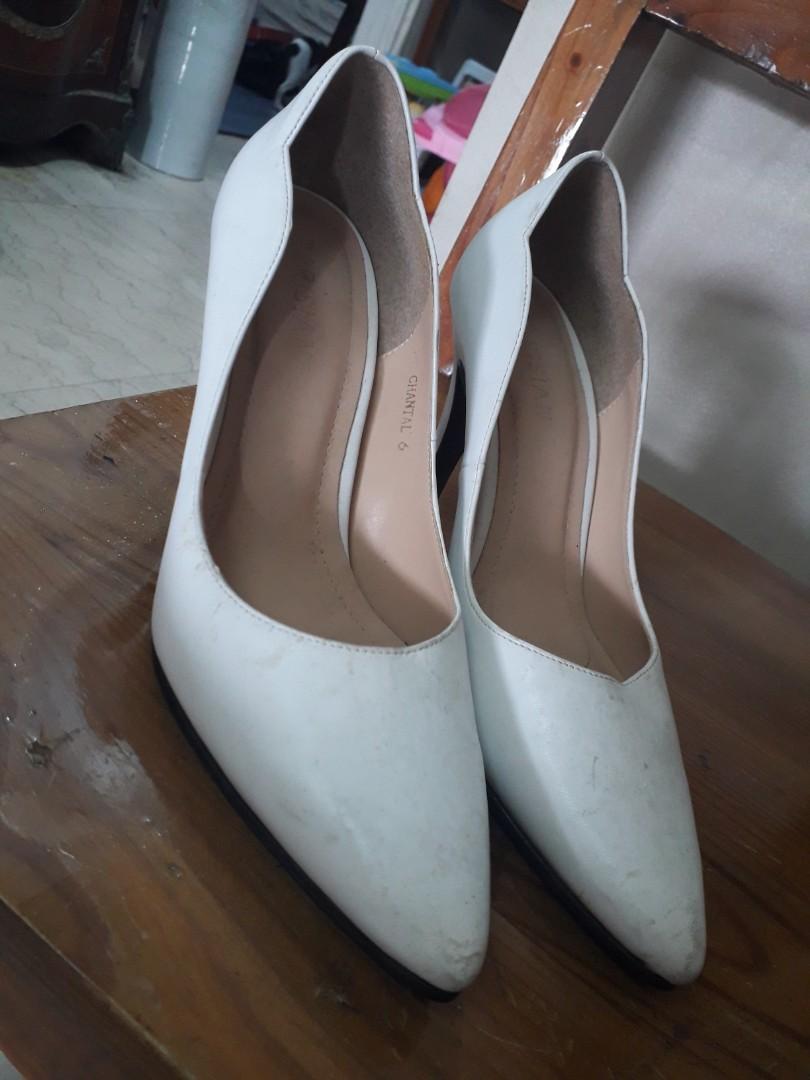 parisian white heels