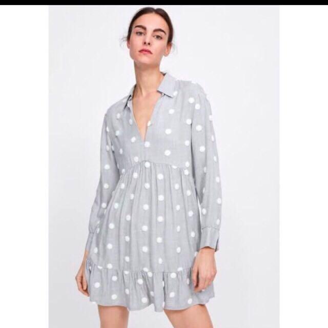 ruffled polka dot dress zara