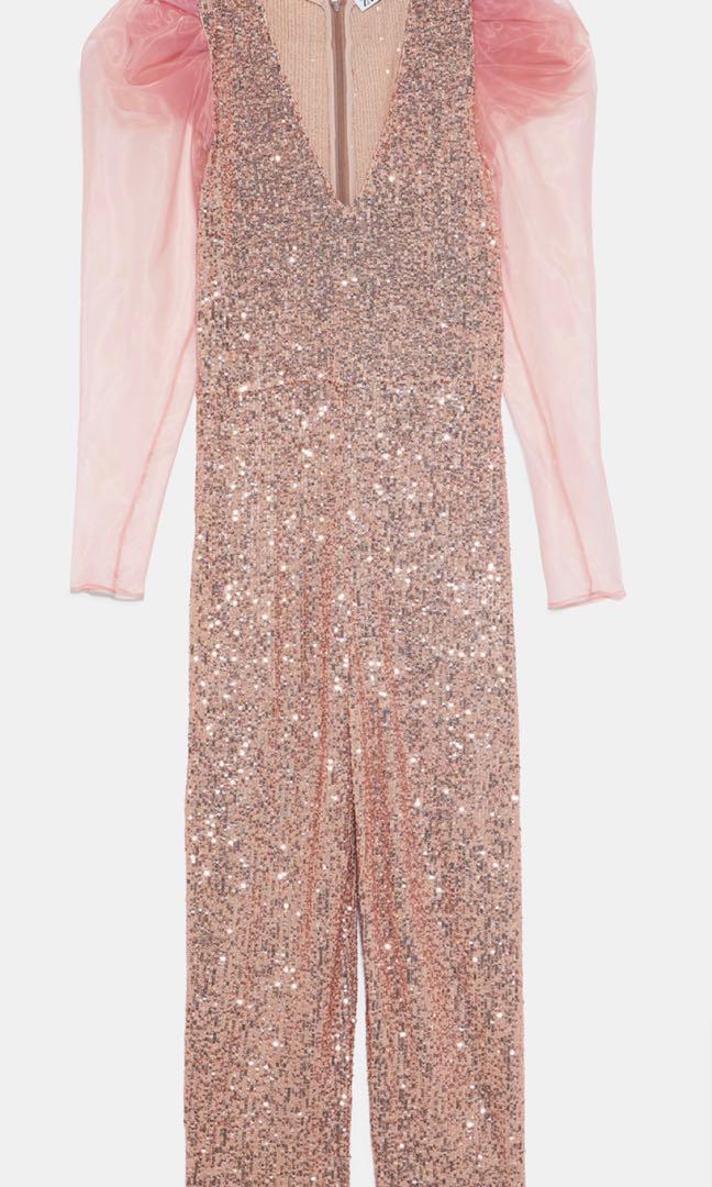 sequin jumpsuit zara