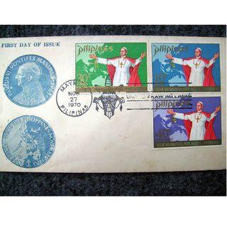 First day cover papal visit Philippines stamps