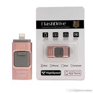 iDrive2-16G DBLU 3-in-1 16GB USB, OTG Flash Drive for IOS iPhone/iPad/iPod/Android, PCs, Flash Drive, External Drive