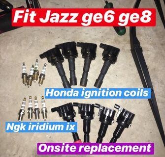 Fit / Jazz ge6 ge8 spark plugs and ignition coil replacement