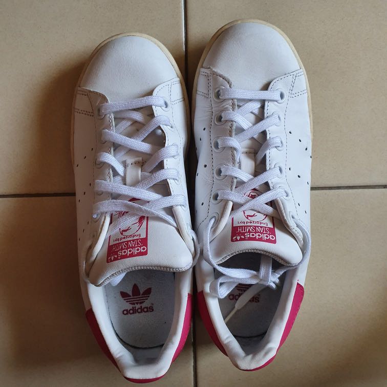 stan smith white pink