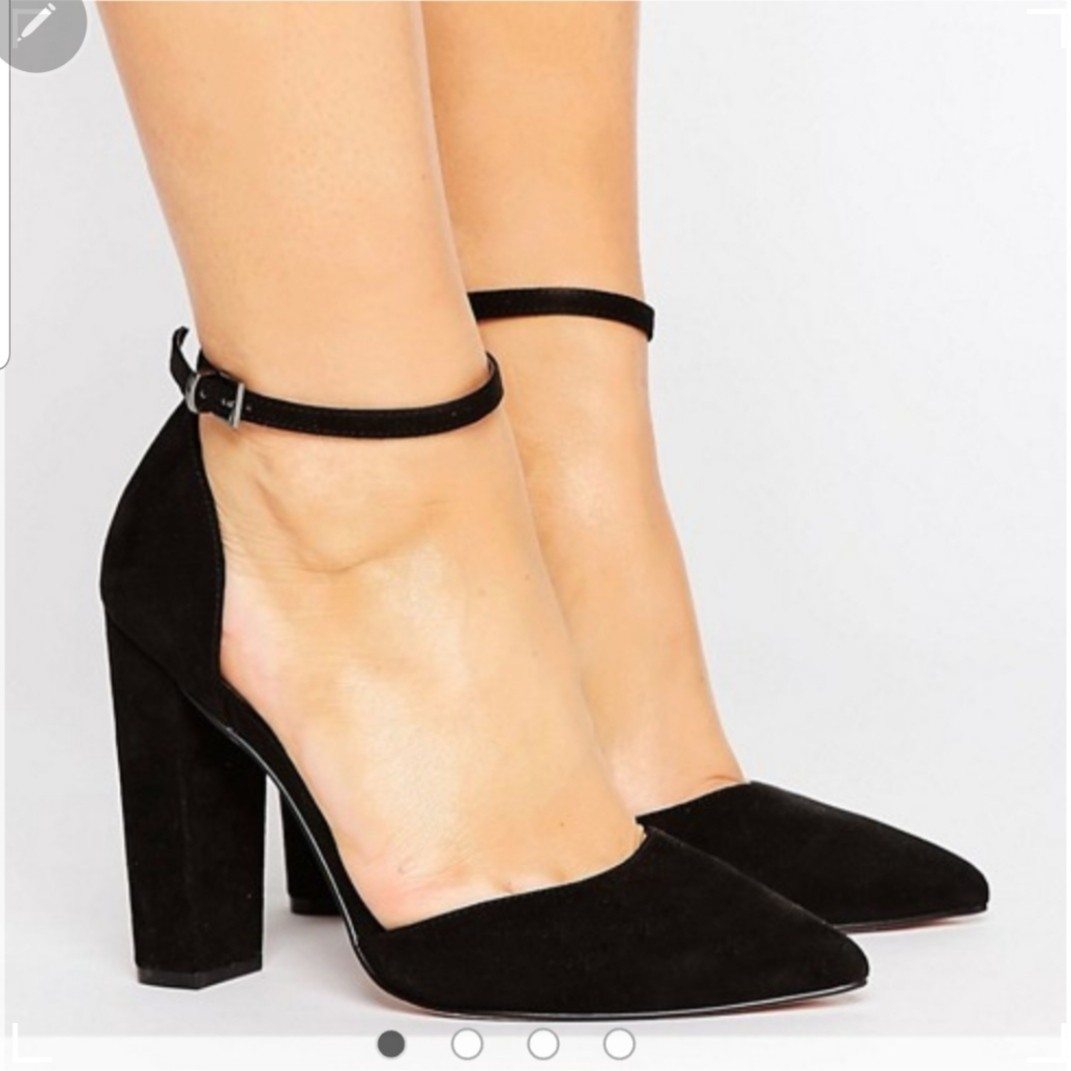 ASOS Wide Fit Pointed Black Heels 