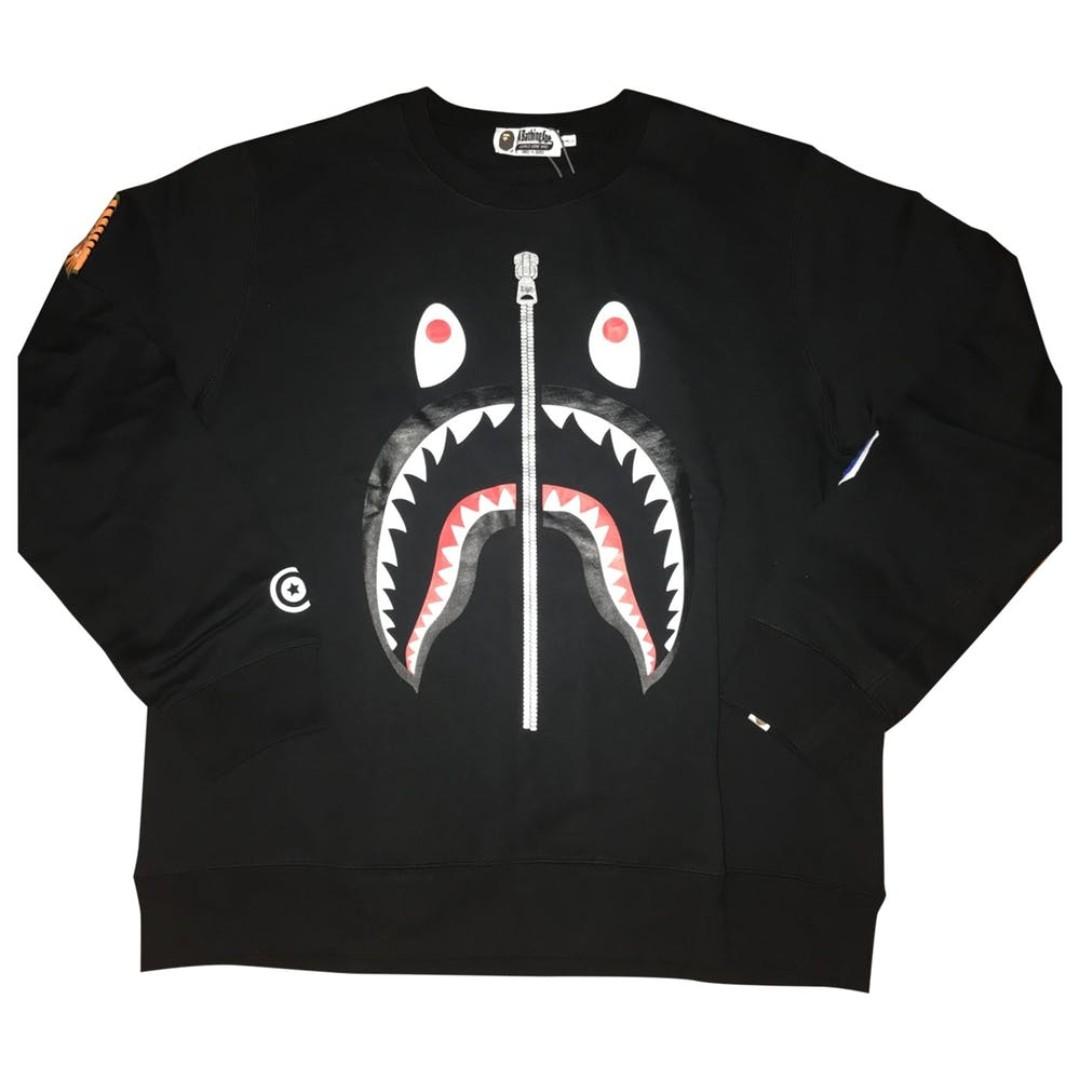 Rare Bape Shark crewneck WGM sleeve patch sweatshirt Men s Fashion Tops Sets Hoodies on Carousell