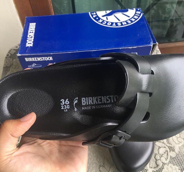 Birkenstock Boston Eva Black Fesyen Pria Sepatu Sandal Di Carousell