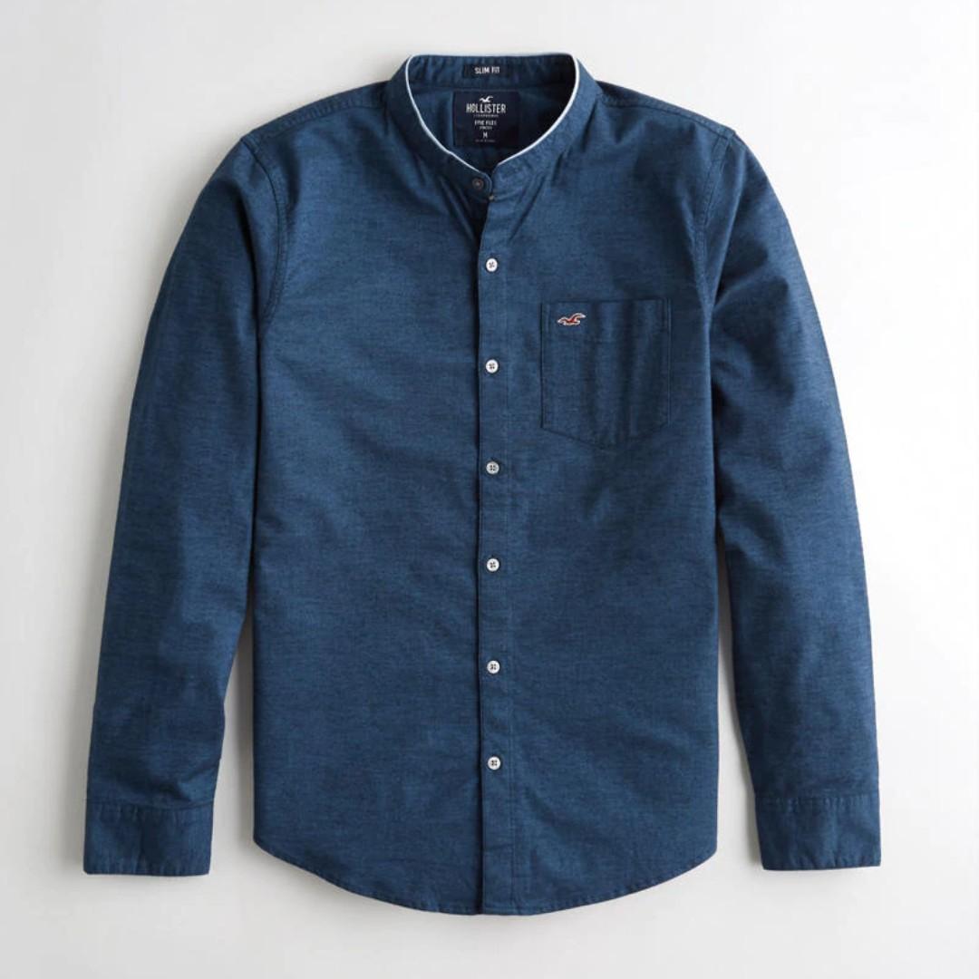 Hollister stretch oxford slim fit shirt best sale