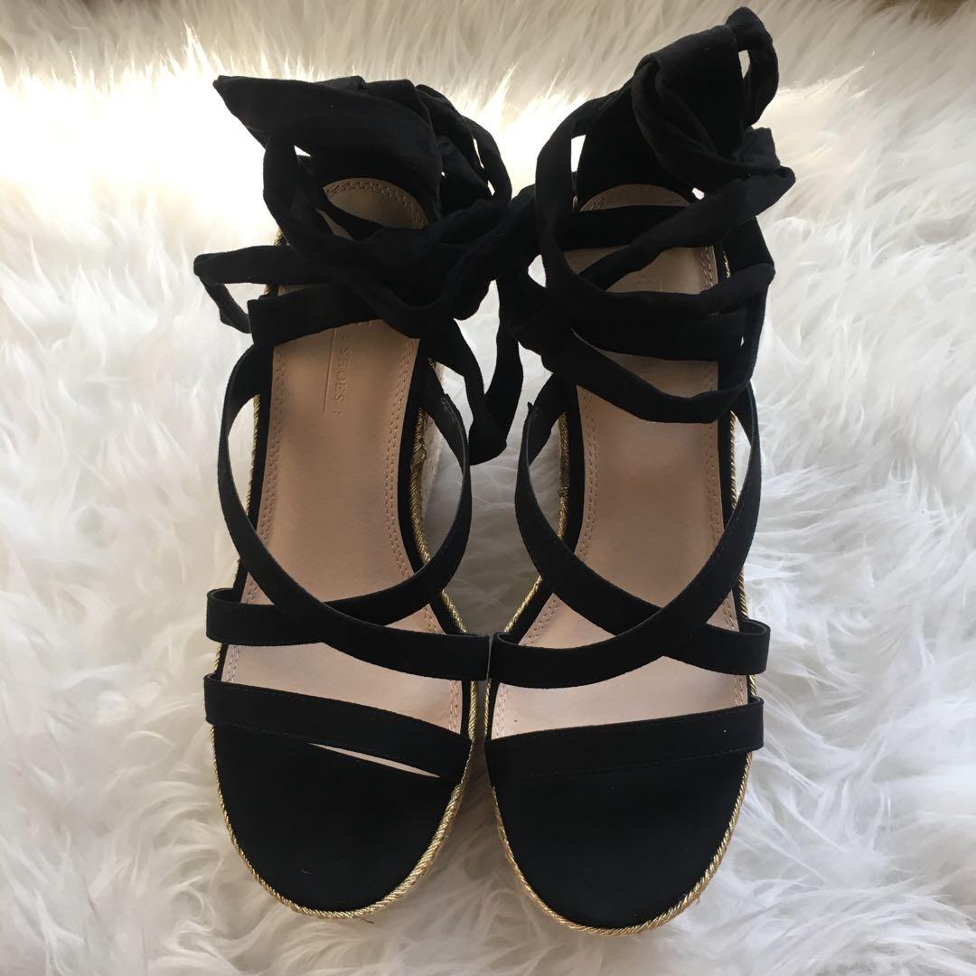 Brand New! ASOS Black Wedges-wide fit 