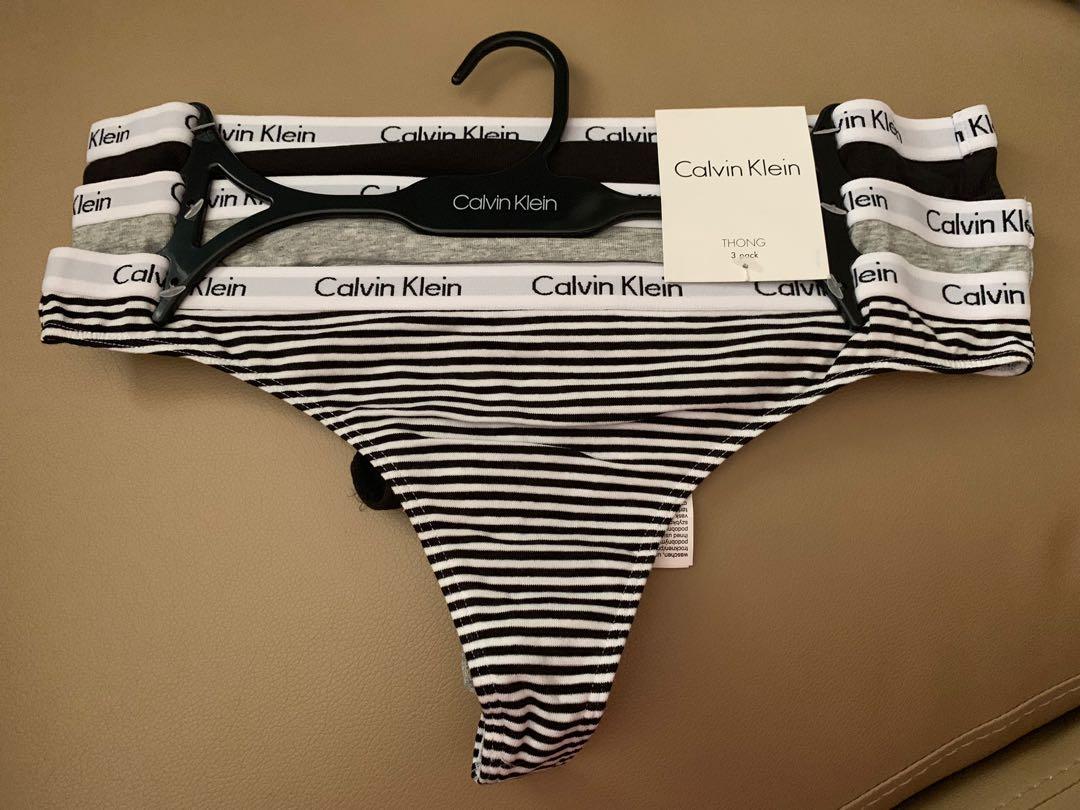 Calvin Klein Ladies Underwear 3-Pack Thong (L) | Brand New