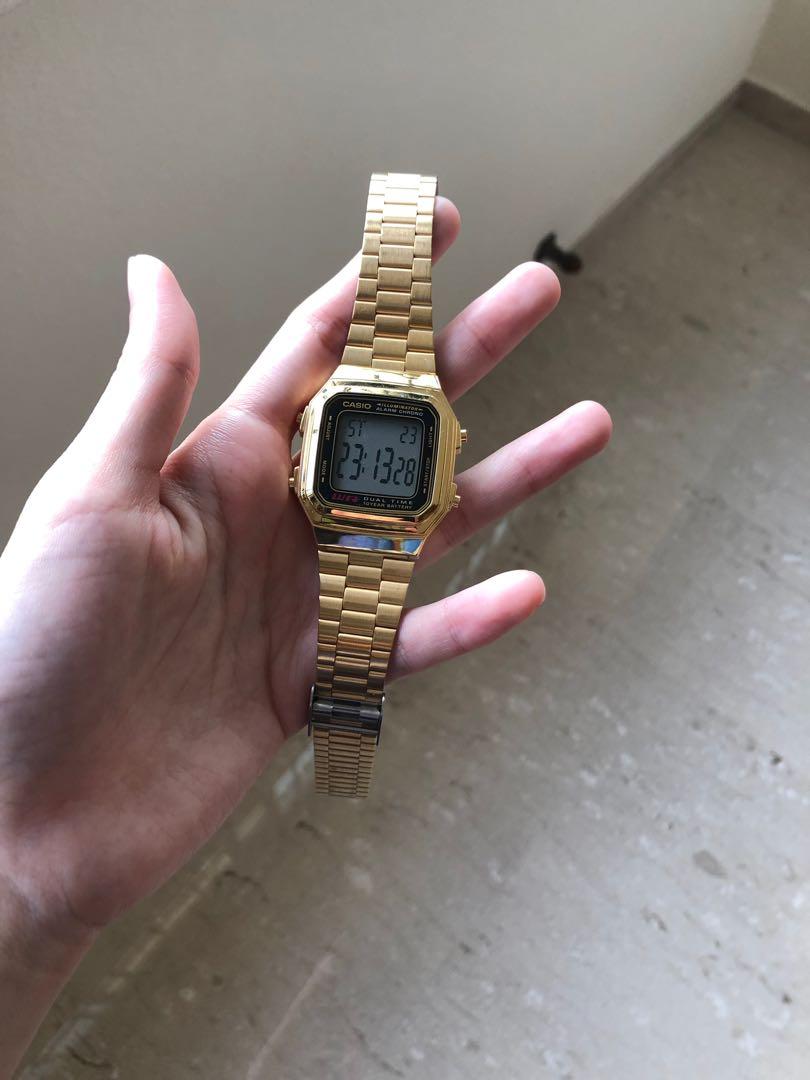 Casio gold wrist watch clearance