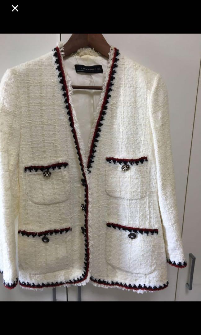 Chanel style tweed cloth blazer Zara