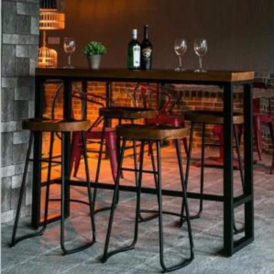 CSBC 002 Solid Wood High Bar Stool, High Bar Chair Chair Cafe