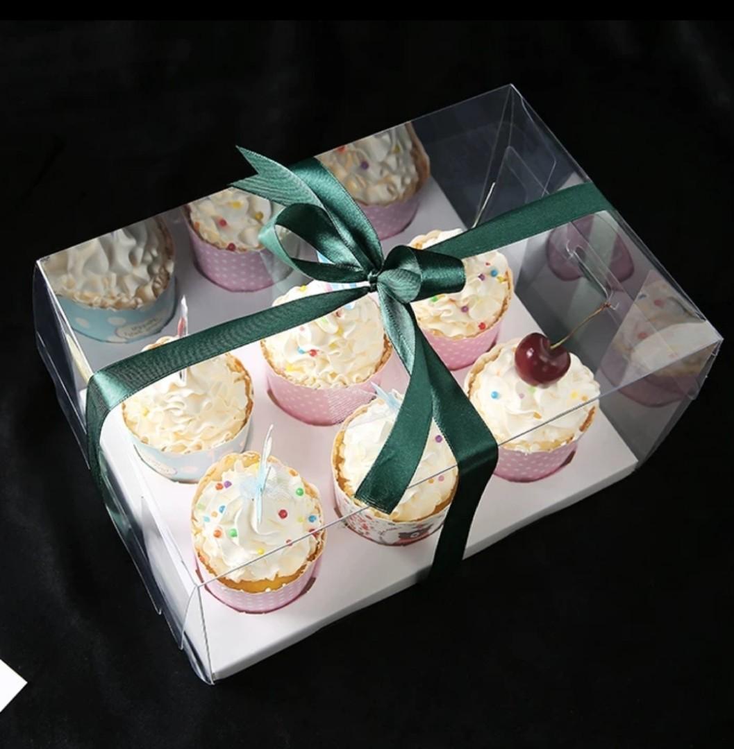 Cupcake box 6 or 12 cavity transparent clear plastic cupcake box