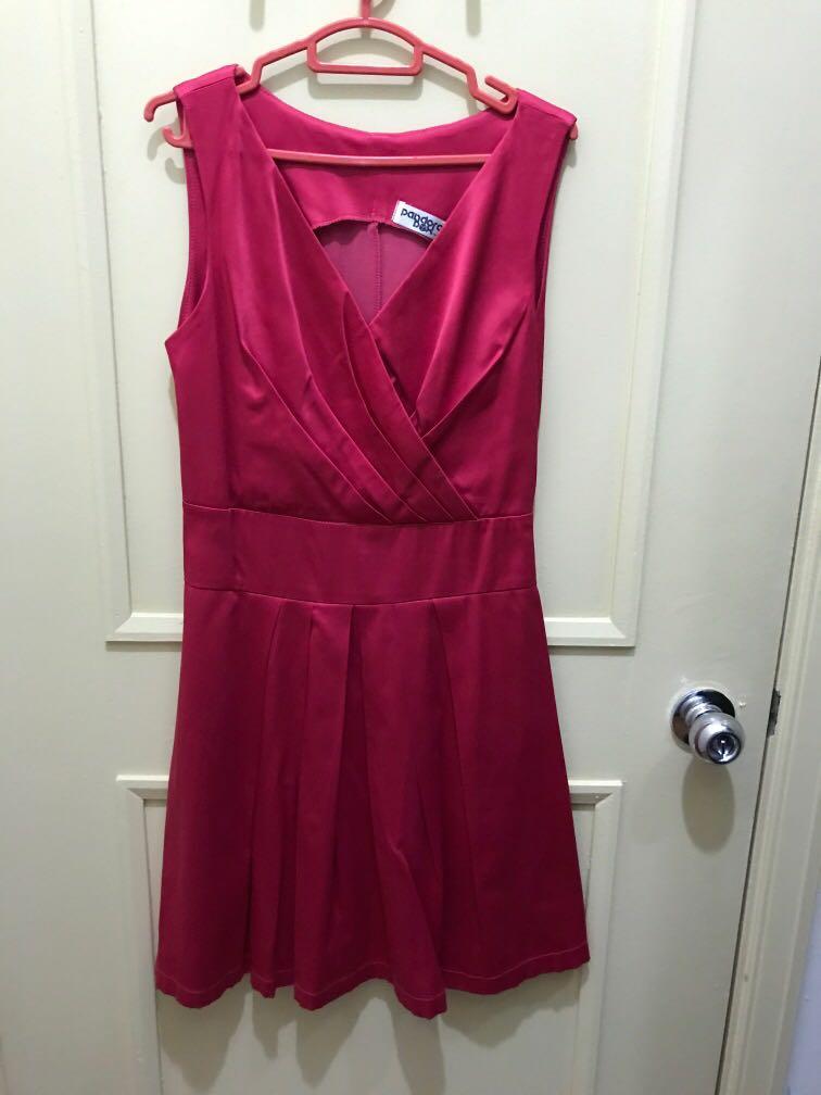 Dark pink satin dress clearance