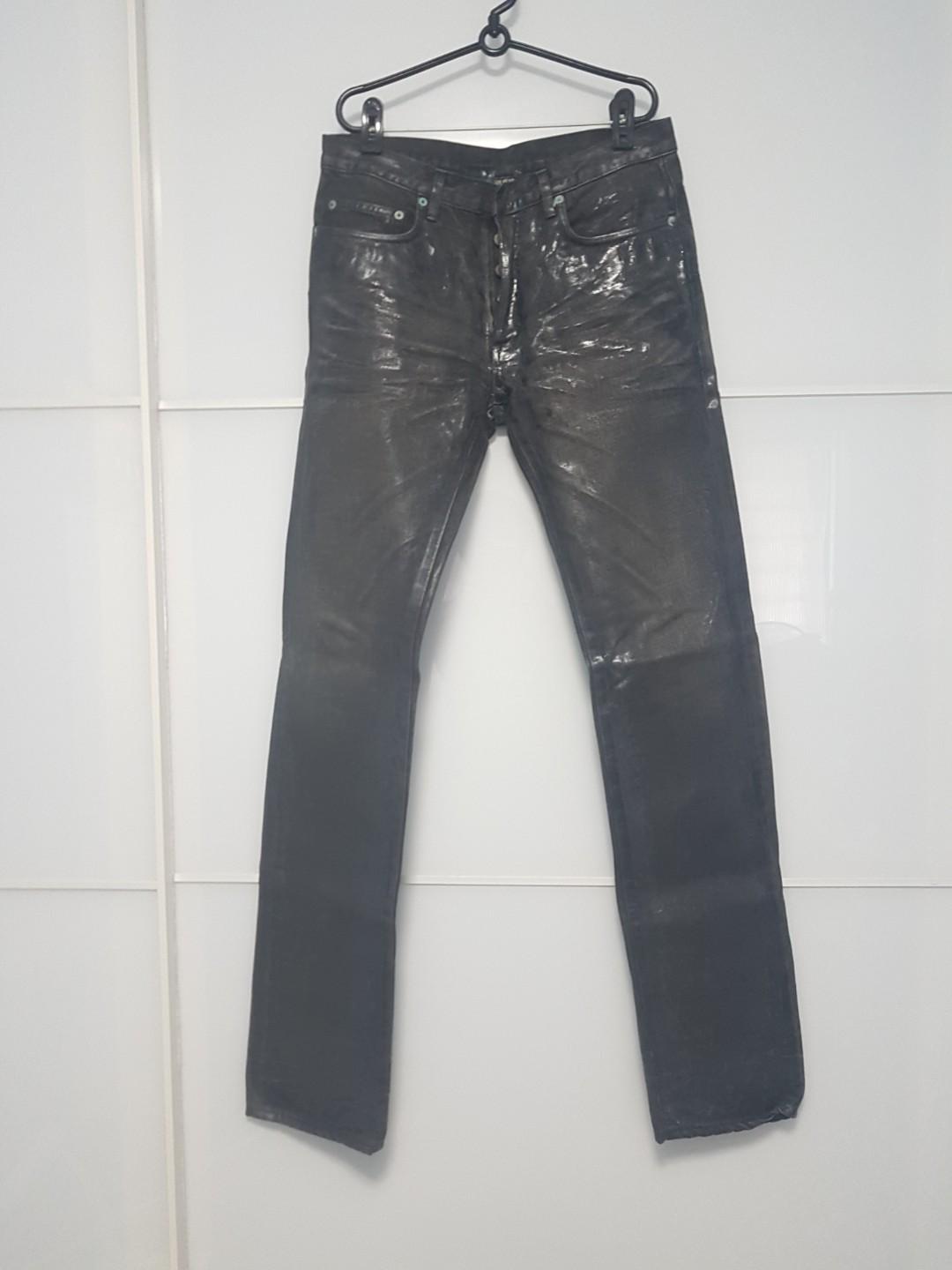 dior waxed jeans