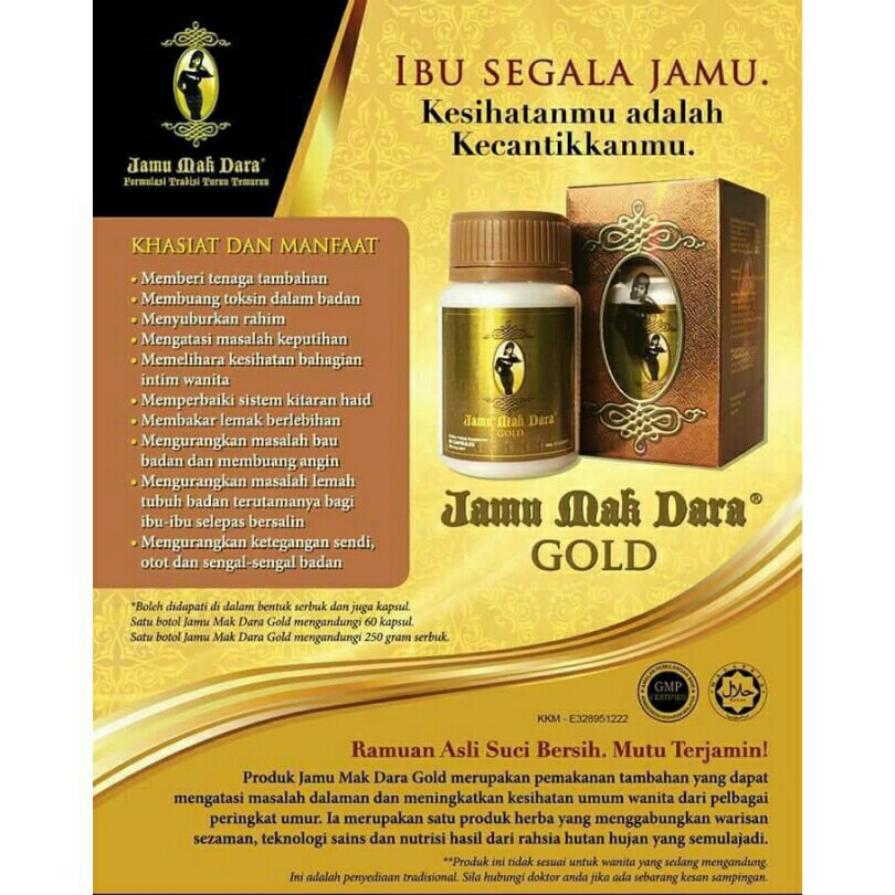 Jamu Mak Dara Gold 100 Original Free Postage Health Nutrition Health Supplements Sports Fitness Nutrition On Carousell